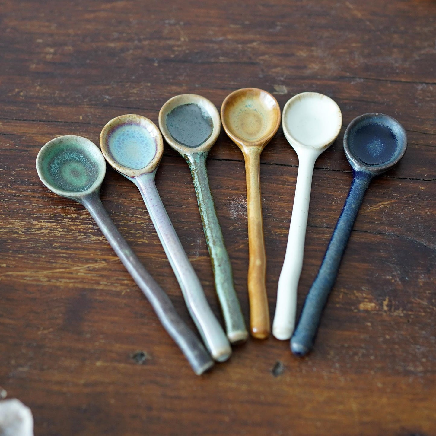 Small ceramic spoons --- coarse pottery spoon