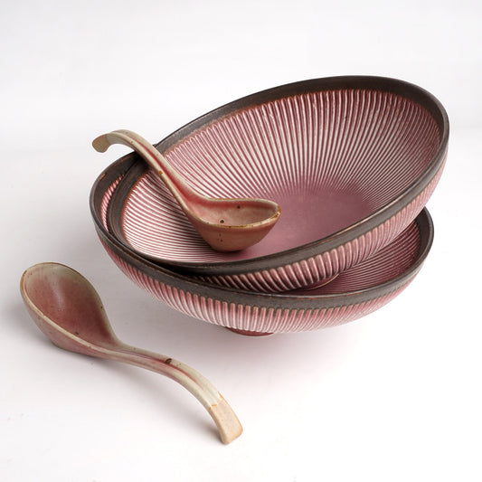 Red Ceramic Soup Spoons