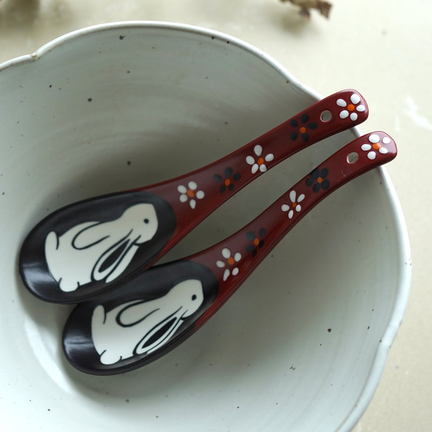 Hand painting rabbit spoons