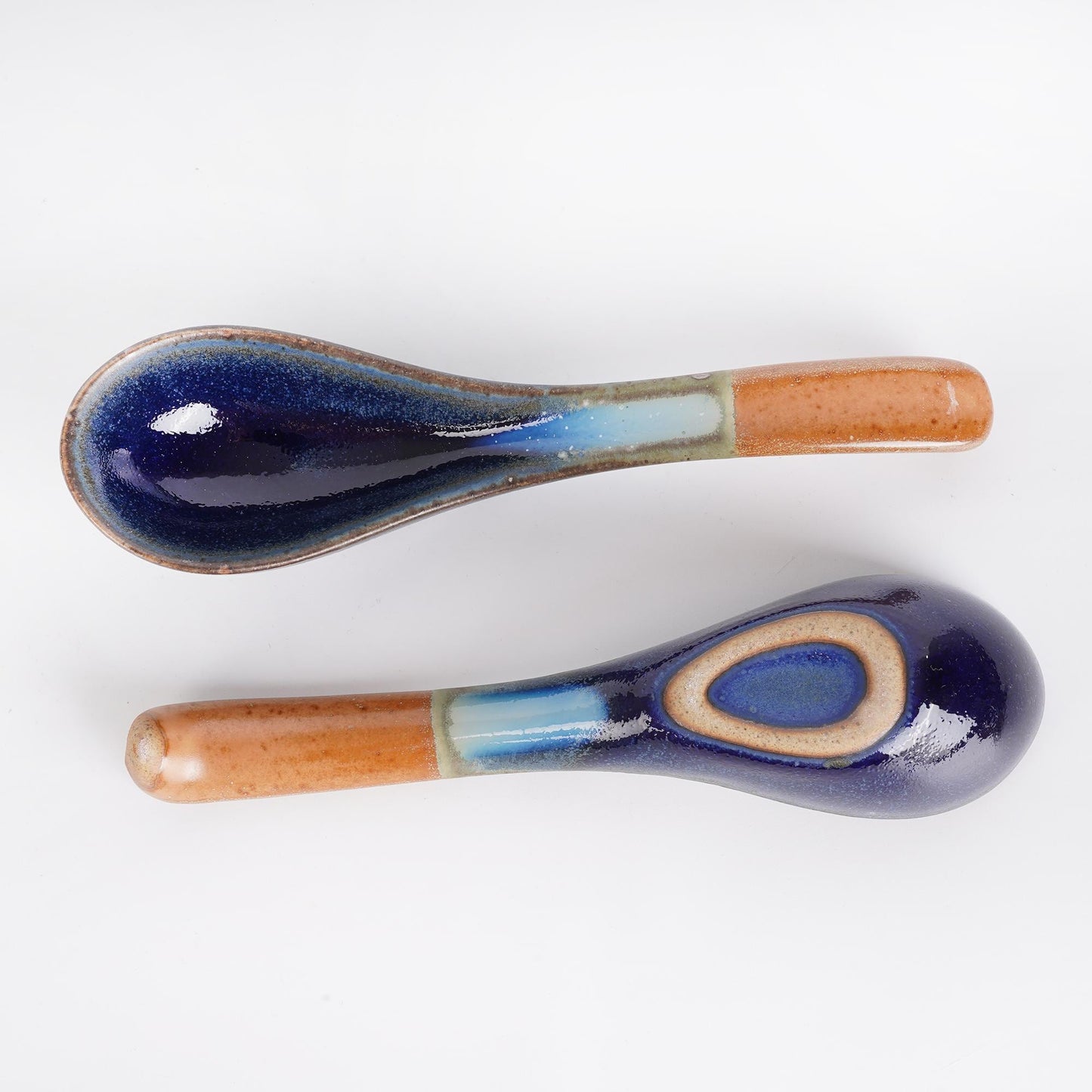 Blue and brown Ramen Spoon