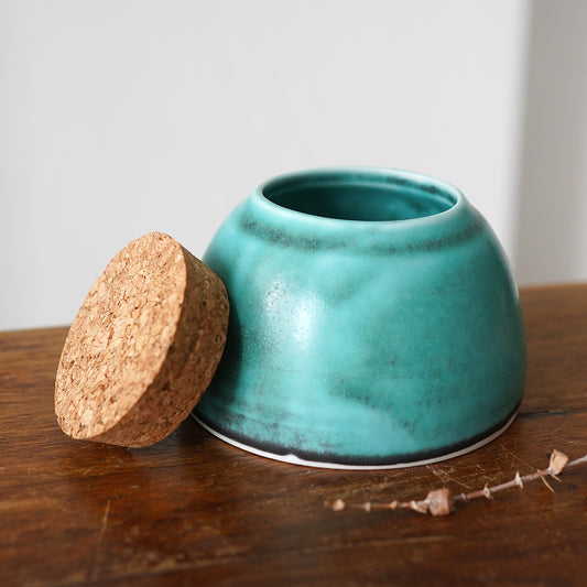 Ceramic Pet Memorial Urn with Cork Lid