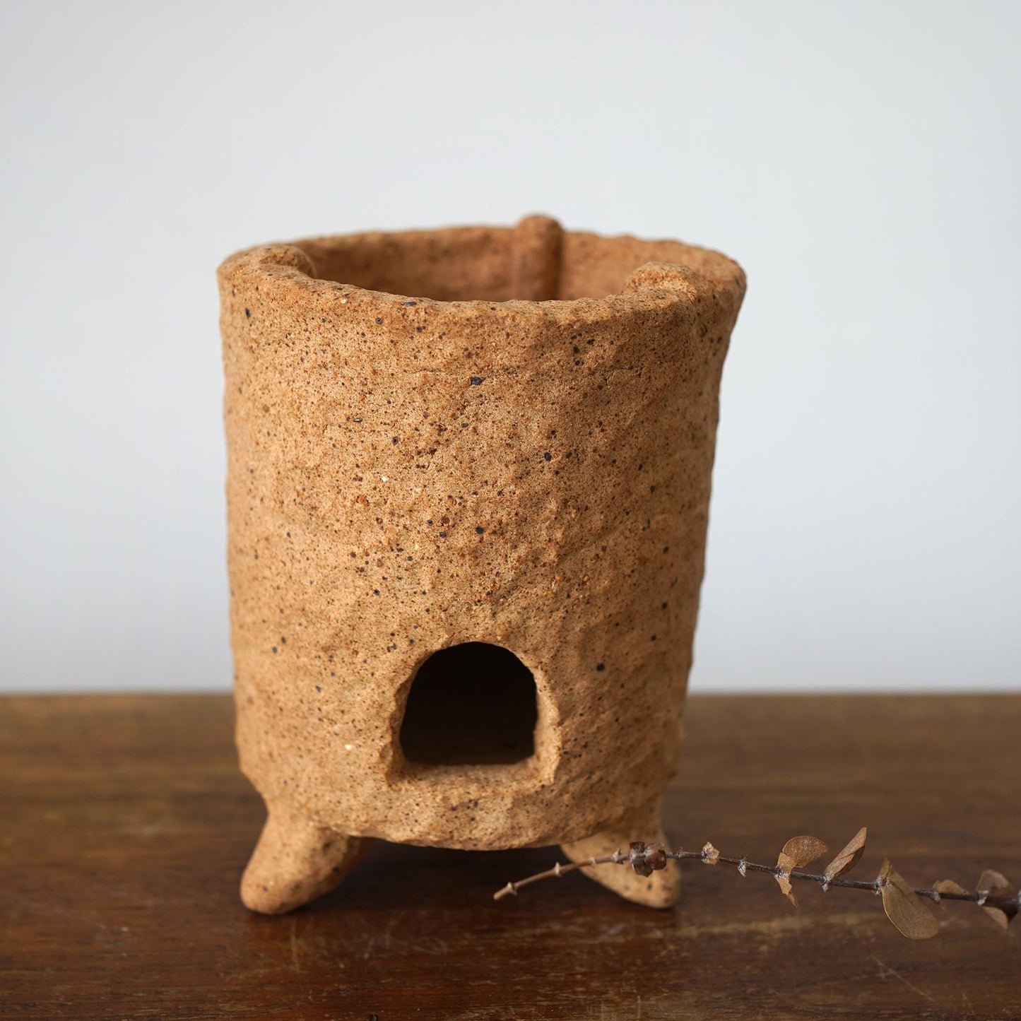 Rustic charcoal stove with Teapot