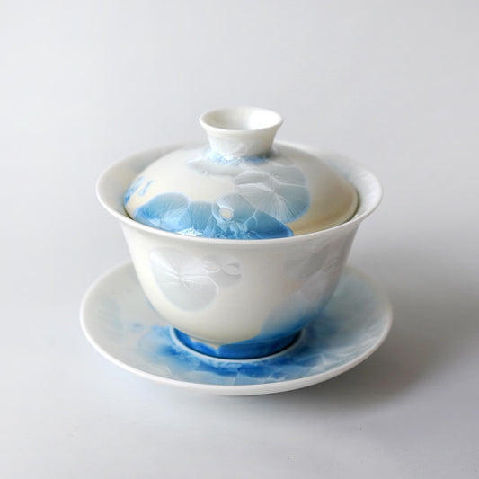 Blue and White Crystal Glaze Gaiwan set