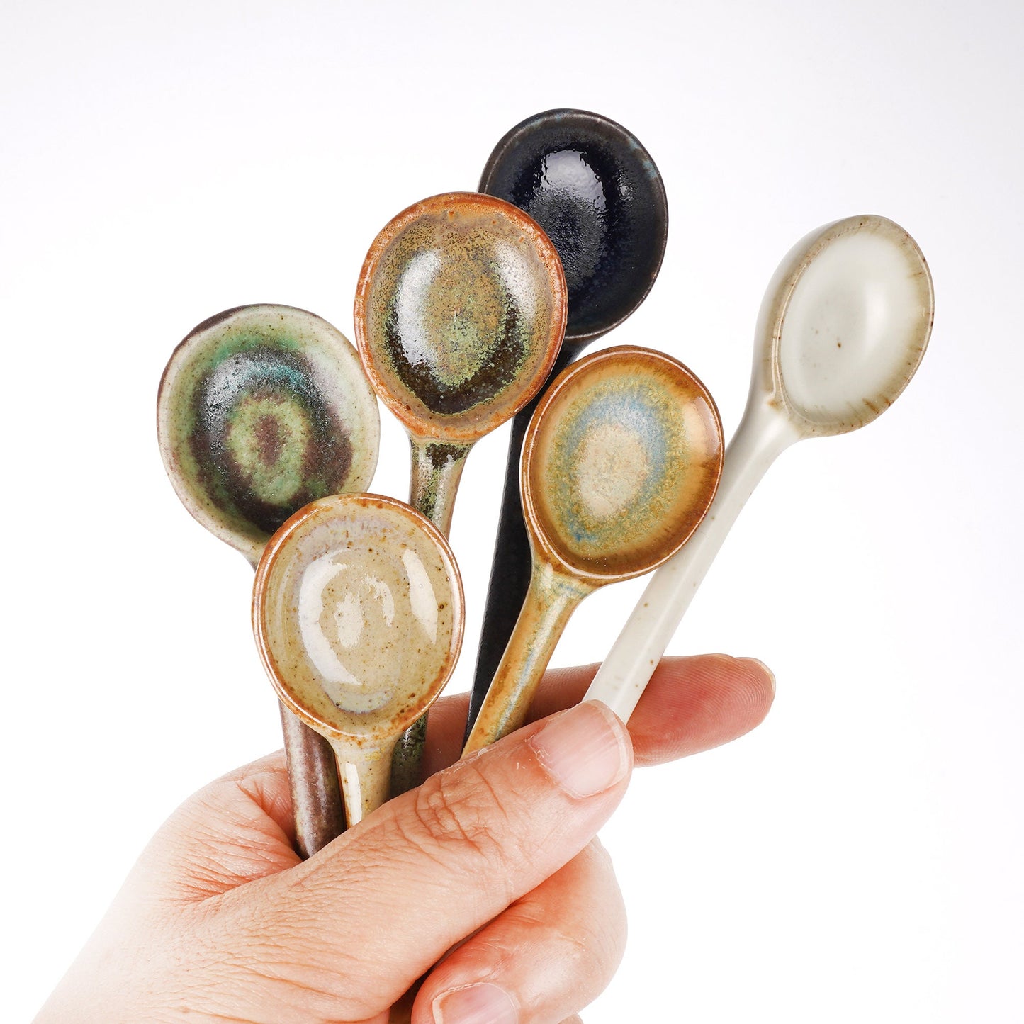 Small ceramic spoons --- coarse pottery spoon