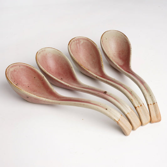 Red Ceramic Soup Spoons