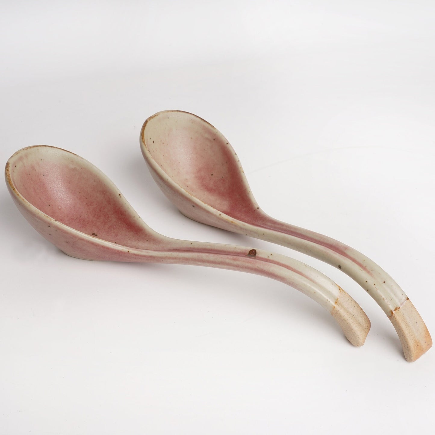 Red Ceramic Soup Spoons