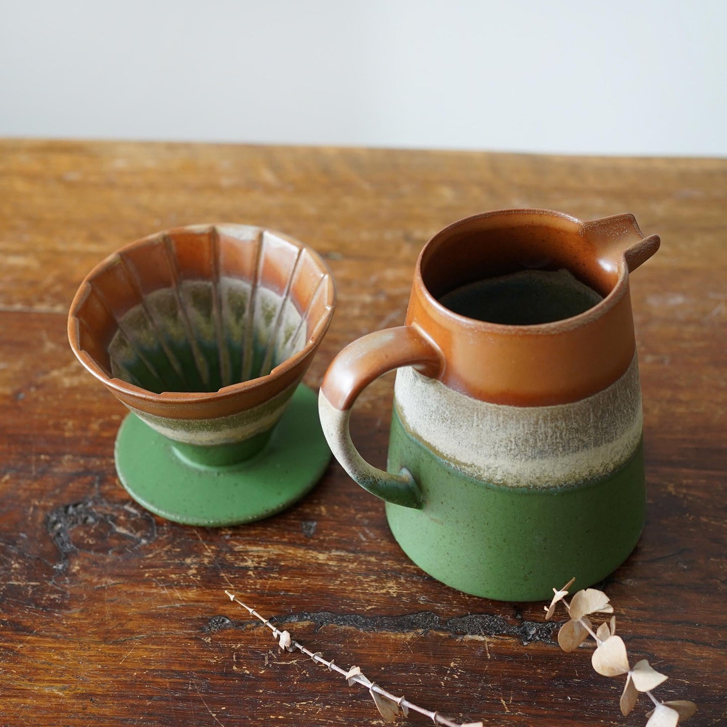 Green Pour Over Coffee Maker Set