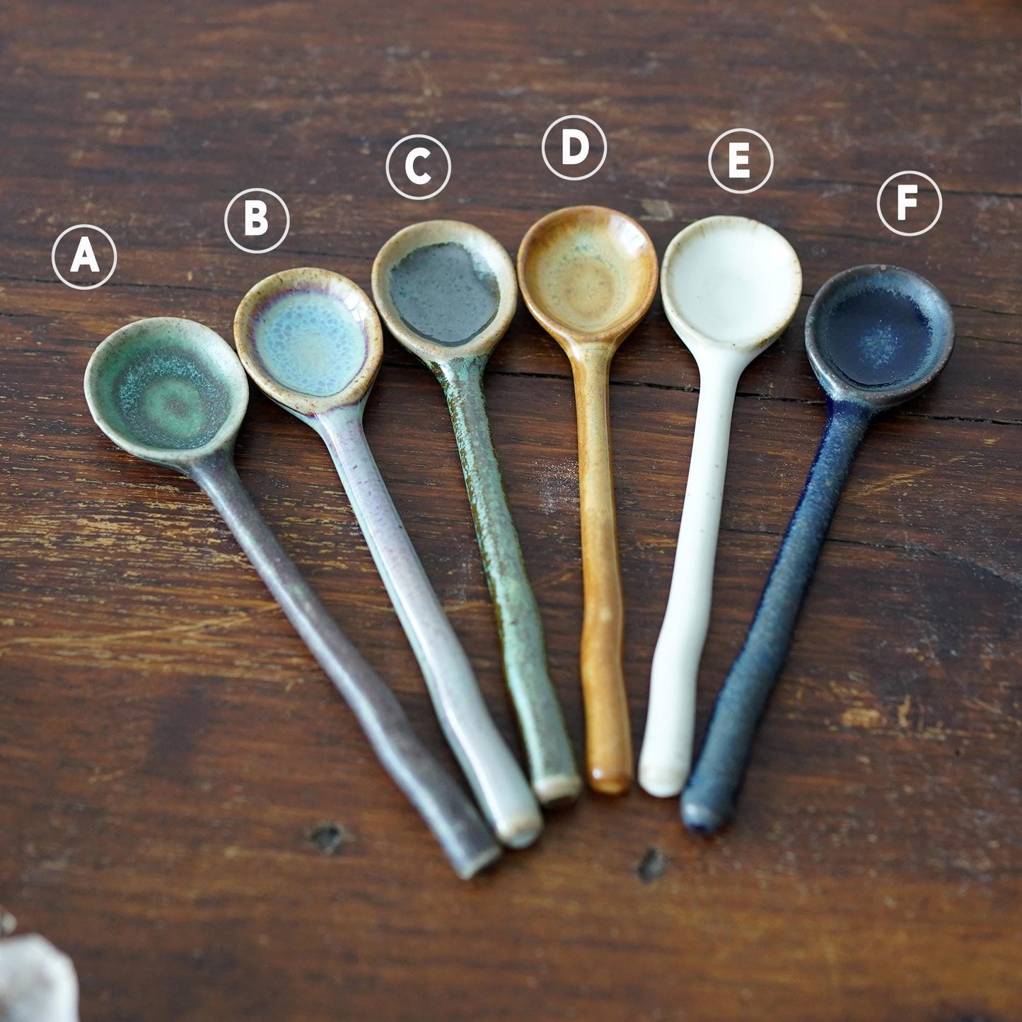 Small ceramic spoons --- coarse pottery spoon