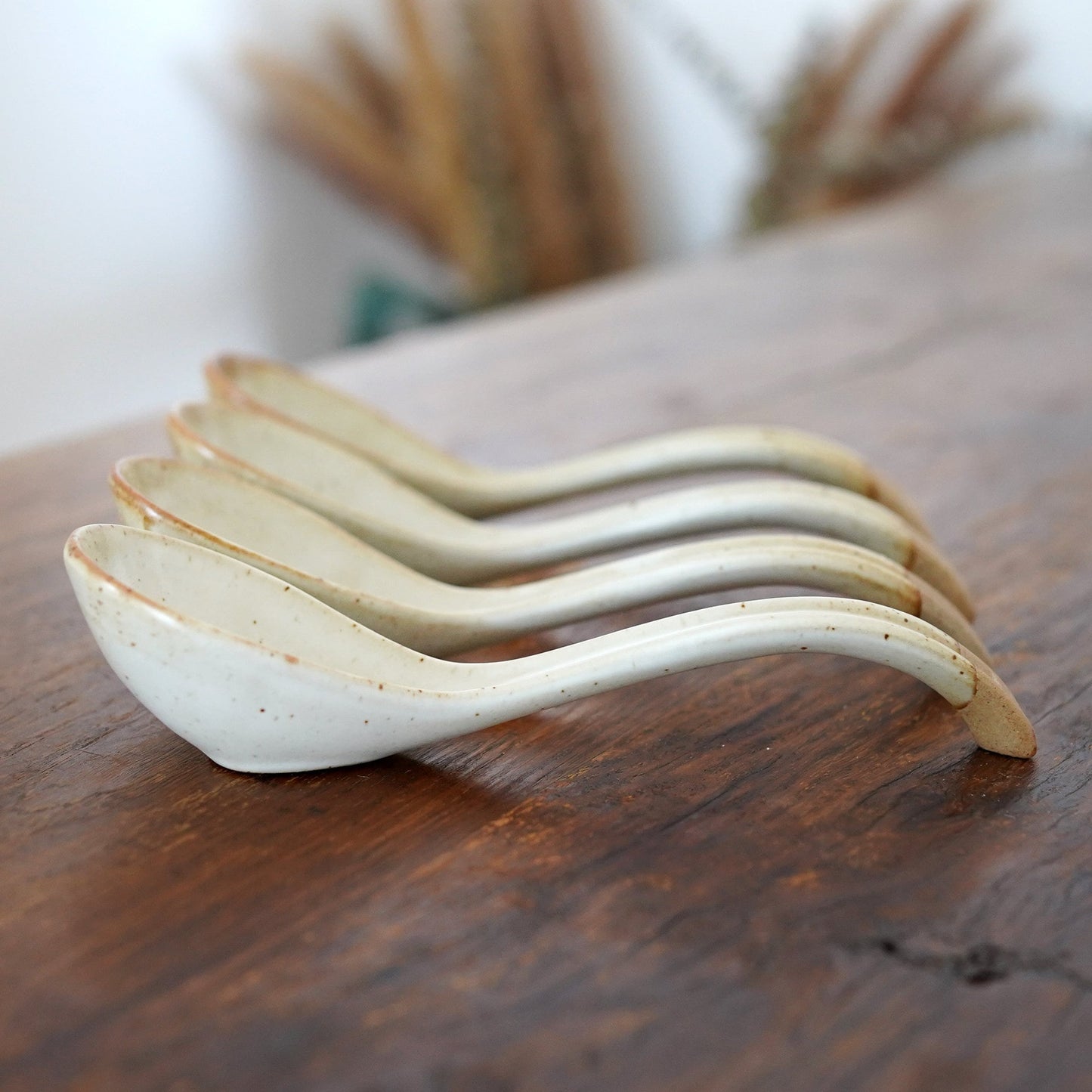White Japanese  Large Ramen Spoon