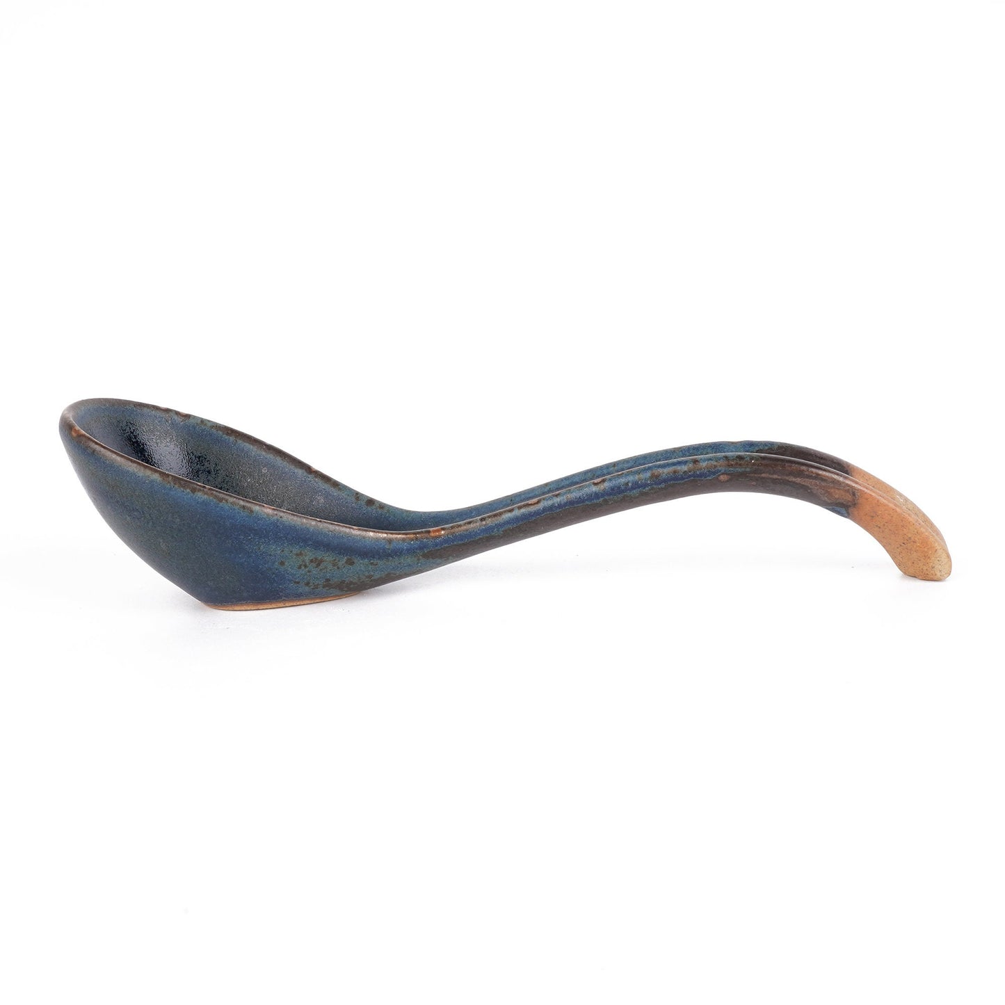 Blue Ceramic Soup Spoons, Gift for him