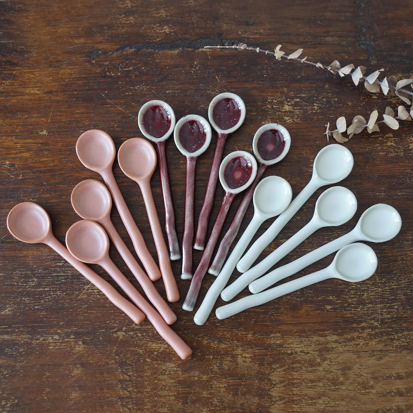 Small ceramic spoons
