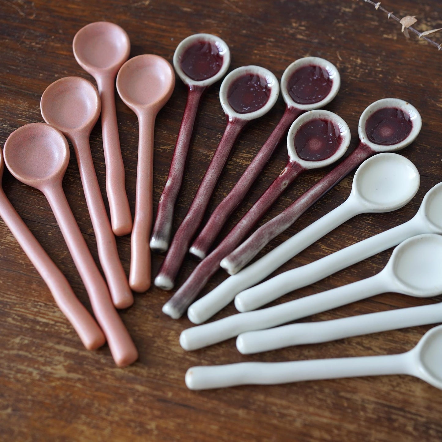 Small ceramic spoons