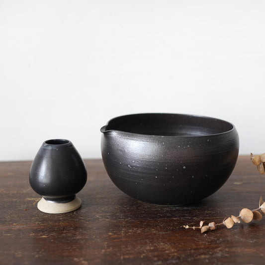 Pottery matcha bowl set
