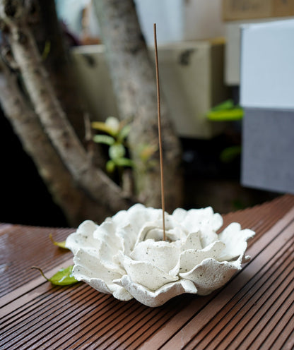 hand sculpted Peony Flower incense holder