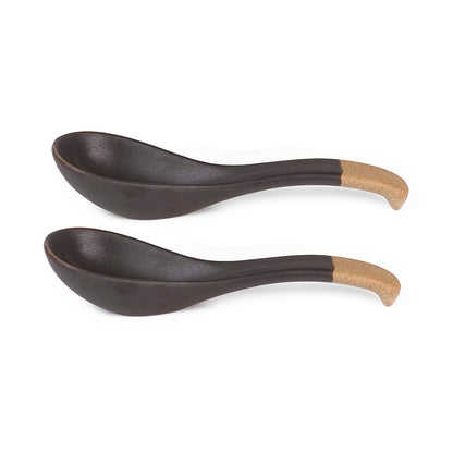 Black Ceramic soup spoon