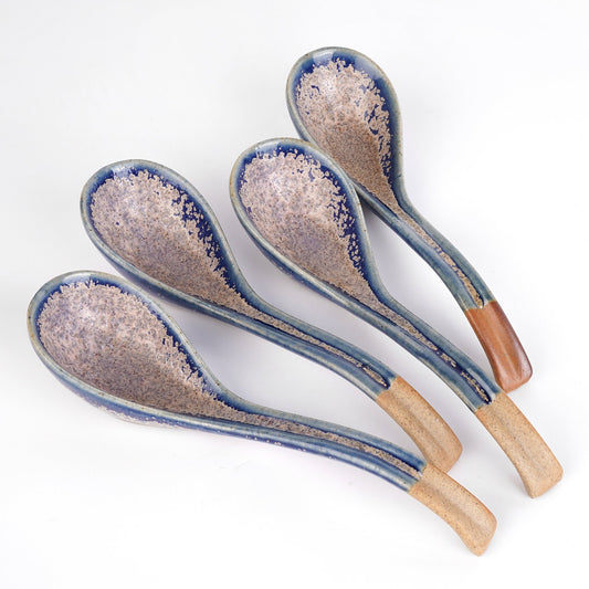 Ceramic Long handle Ramen Spoons
