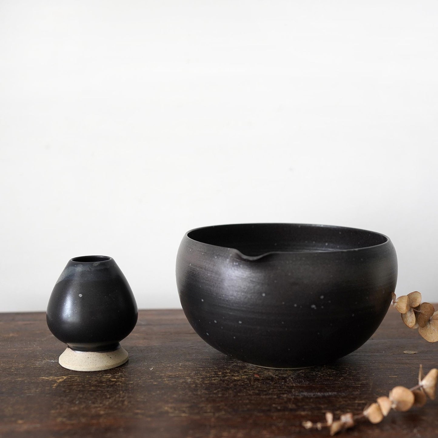 Pottery matcha bowl set