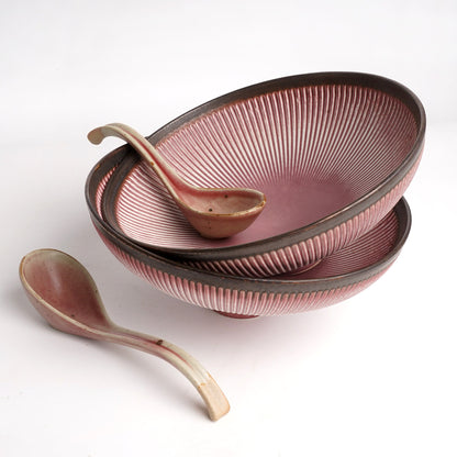 Red Ceramic Soup Spoons