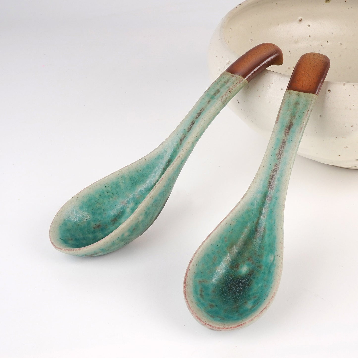 Soup Spoon /Turquoise Ceramic Spoons