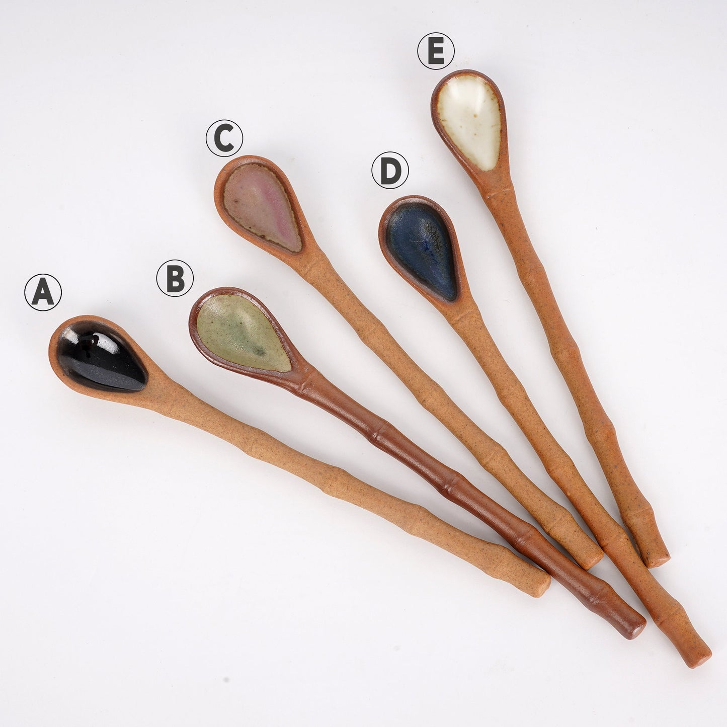Ceramic Coffee Spoon/Bamboo shape handle stir stick