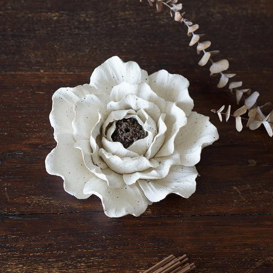 hand sculpted Peony Flower incense holder