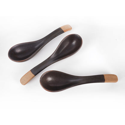 Black Ceramic soup spoon