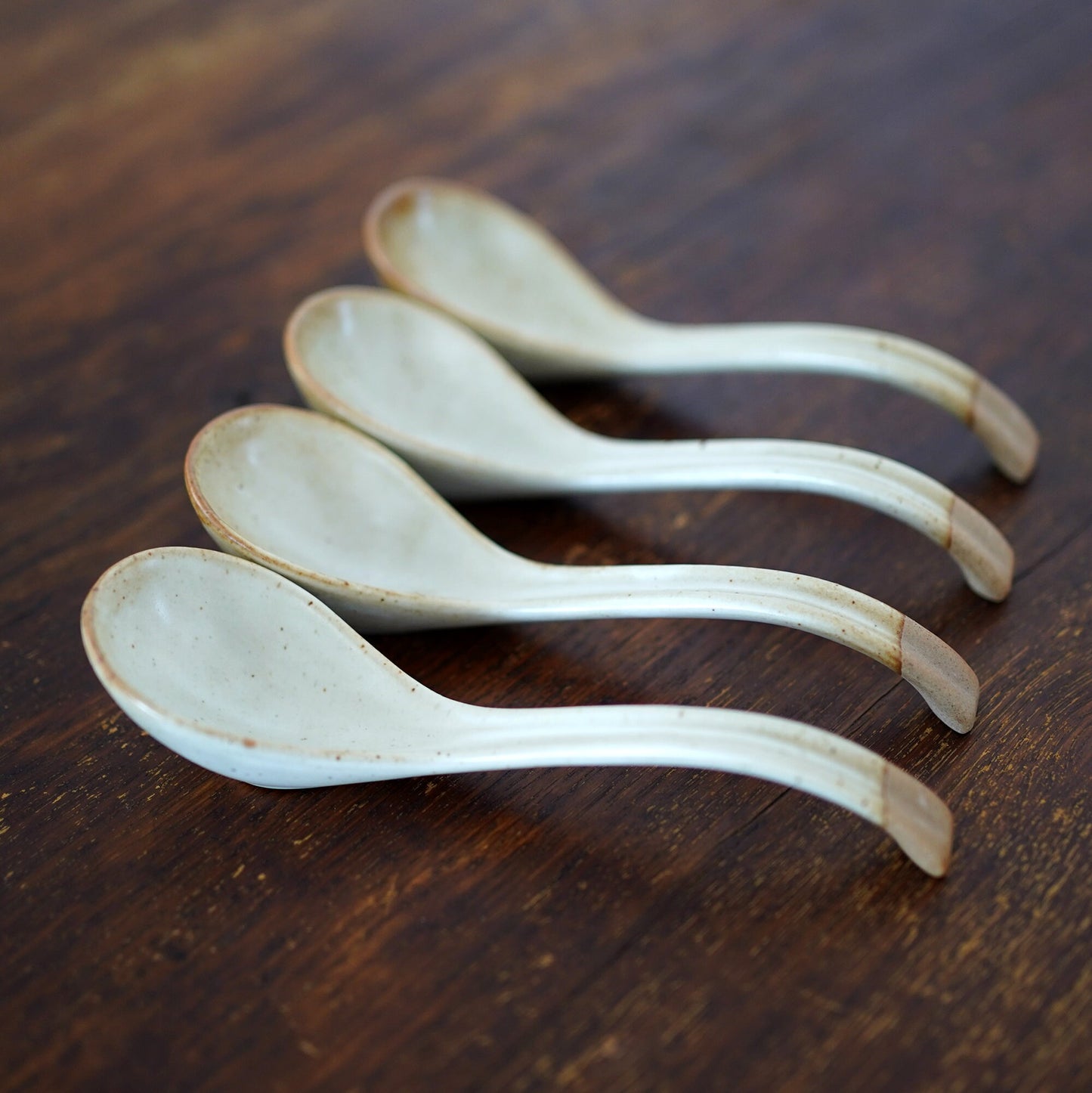 White Japanese  Large Ramen Spoon