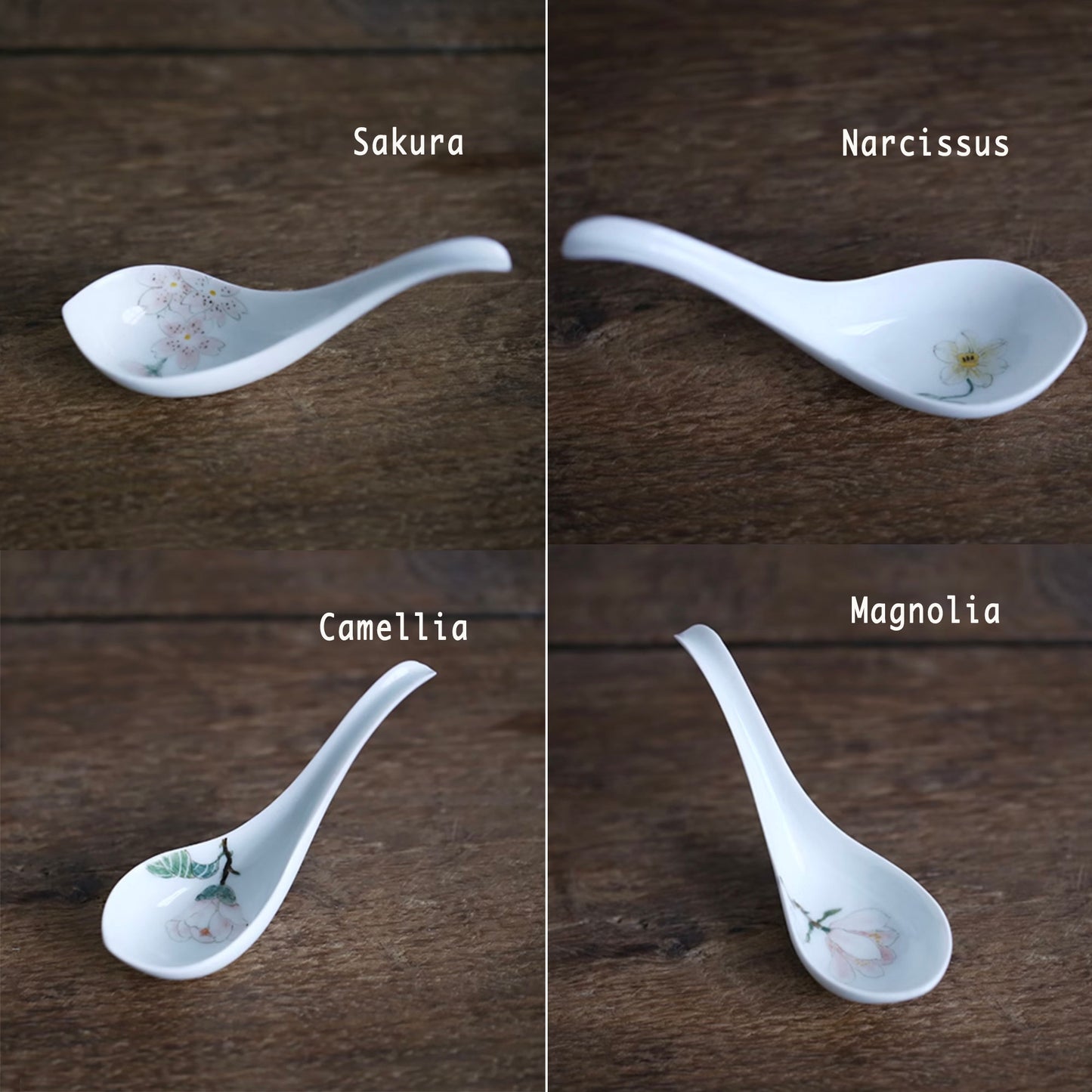Floral ceramic Spoons