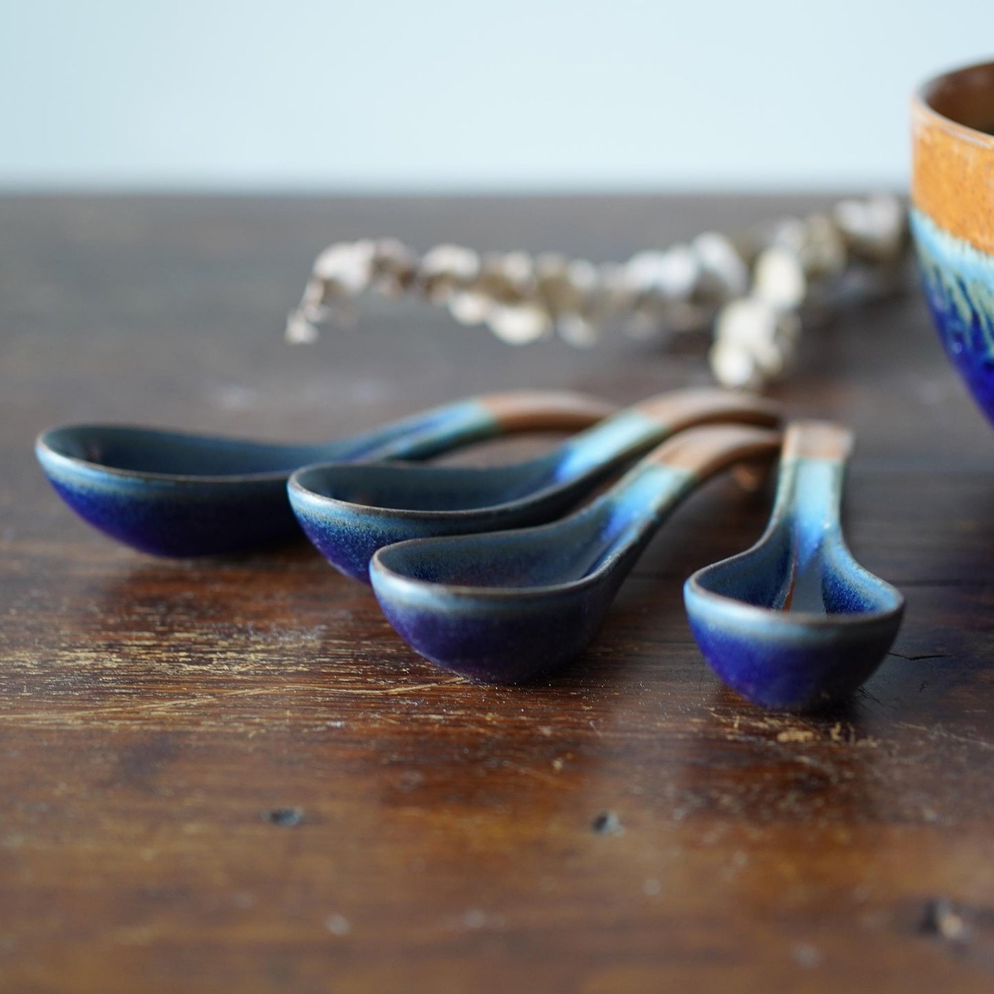Blue and brown Ramen Spoon