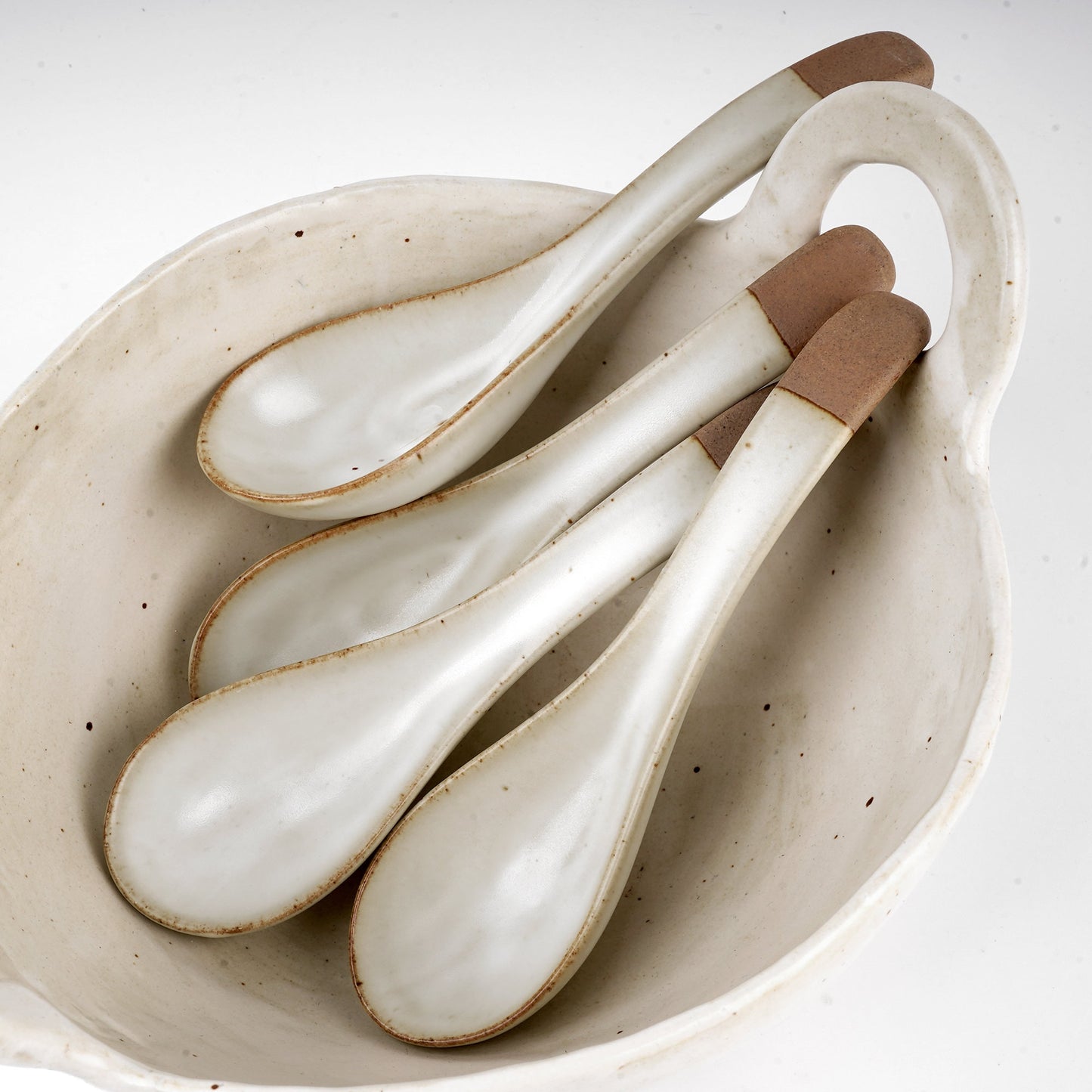 white Ceramic Spoons