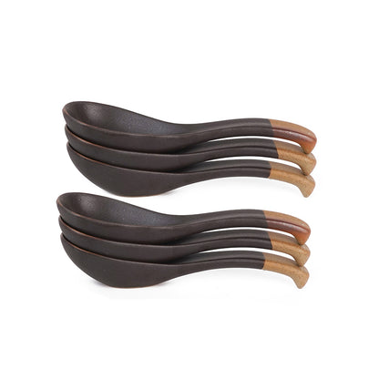 Black Ceramic soup spoon