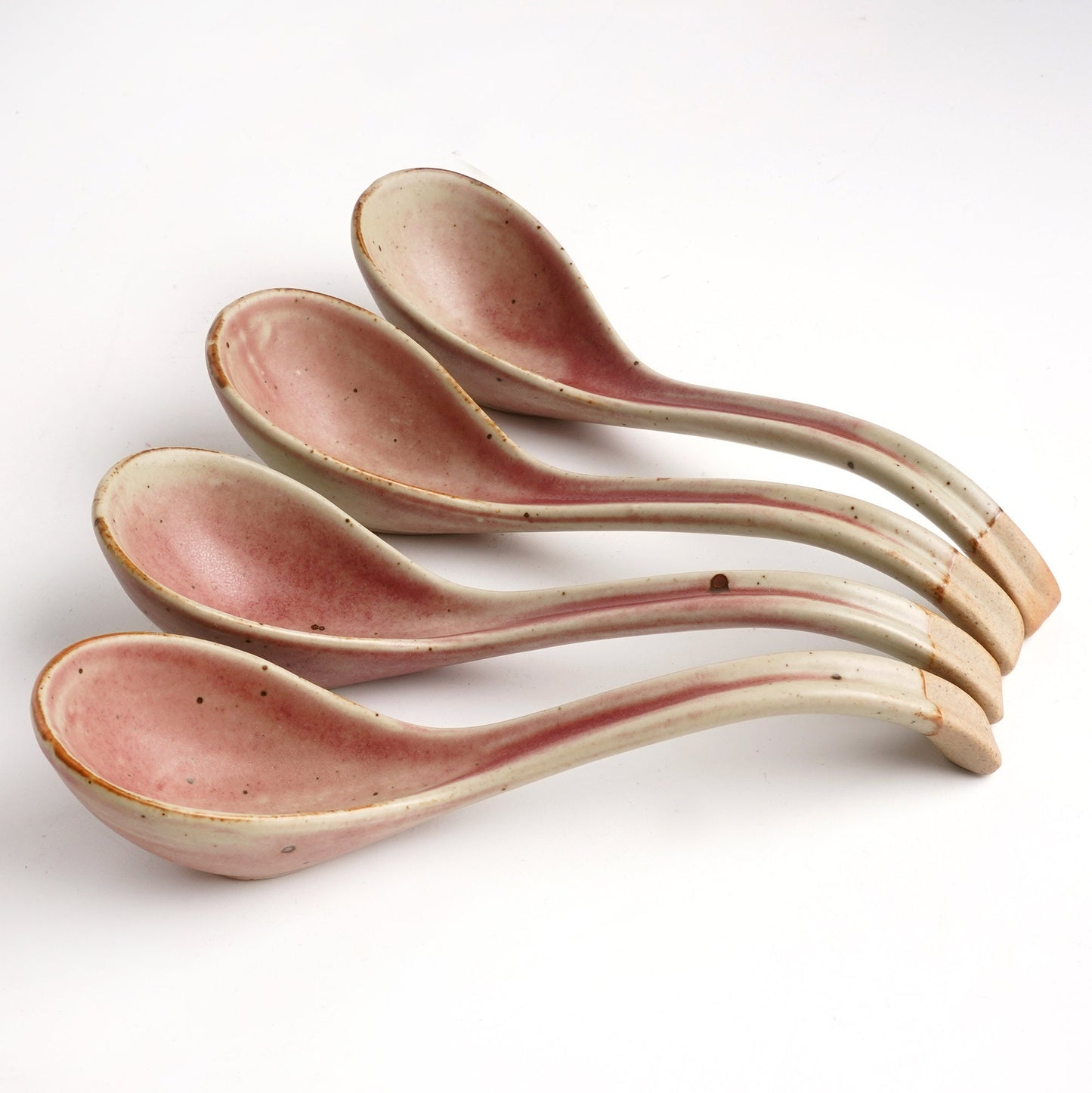 Red Ceramic Soup Spoons