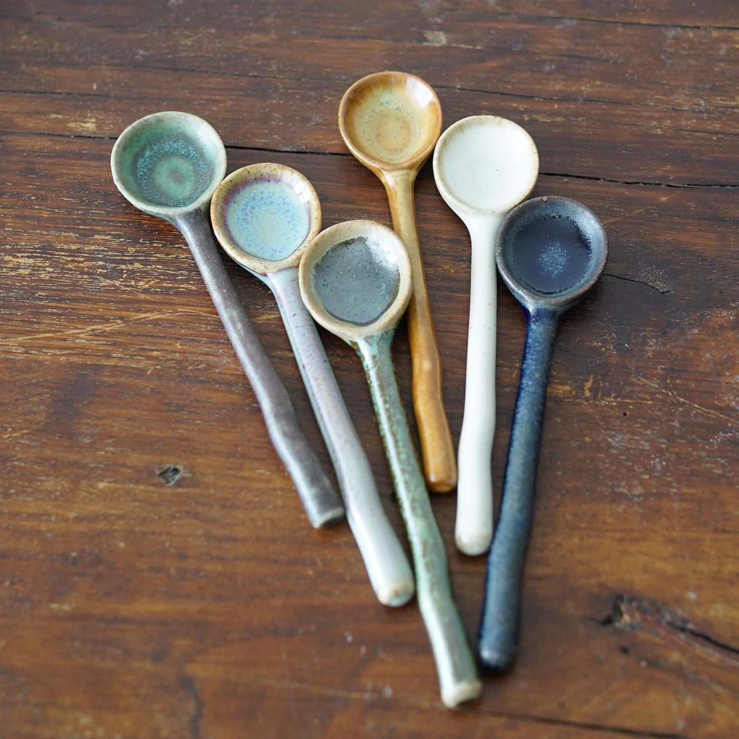 Small ceramic spoons --- coarse pottery spoon
