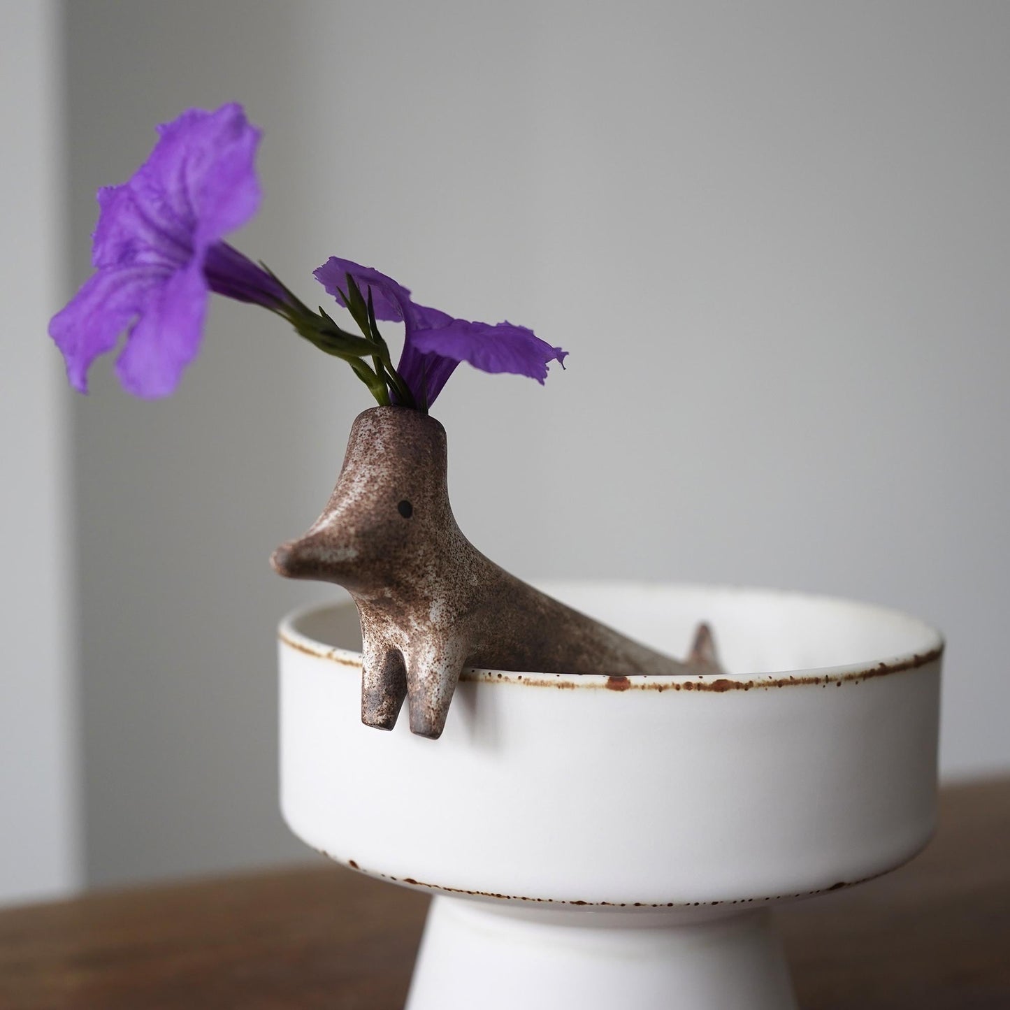 Zen Ikebana Ceramic Bowl