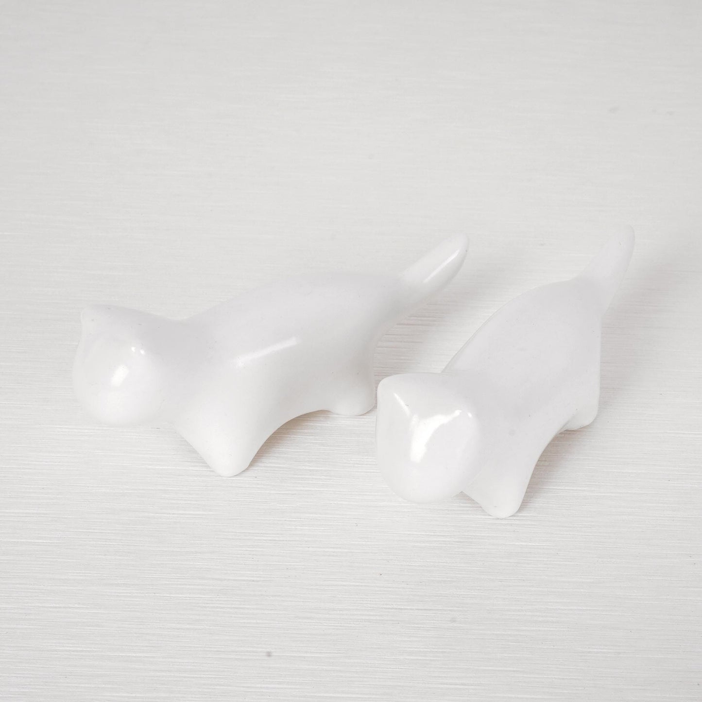 Adorable White & Black Ceramic Cat