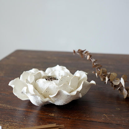 hand sculpted Peony Flower incense holder