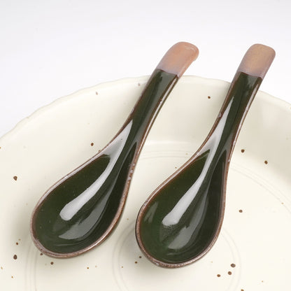 Green Ceramic Ramen spoon