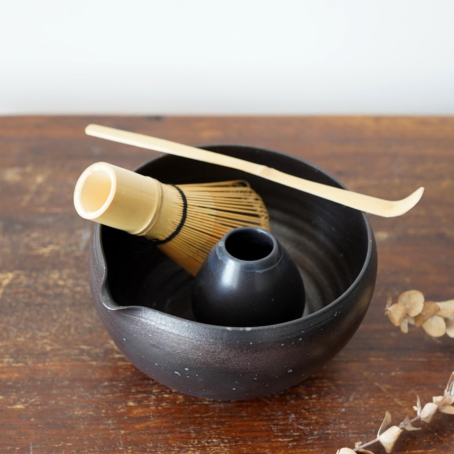 Pottery matcha bowl set