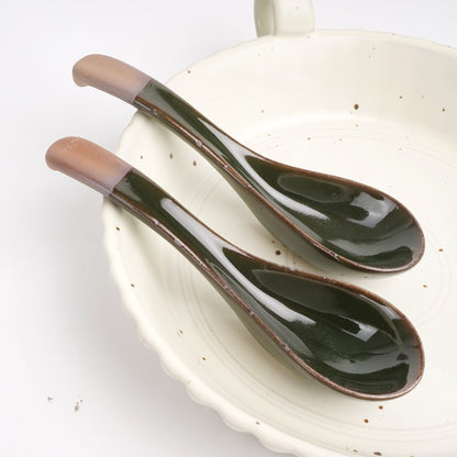 Green Ceramic Ramen spoon