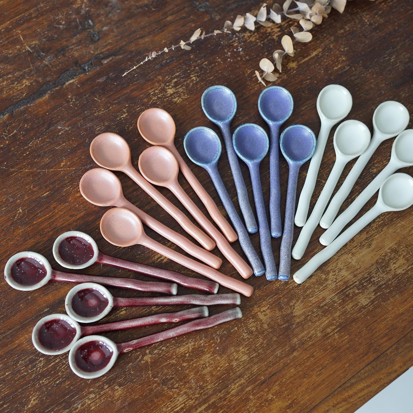 Small ceramic spoons