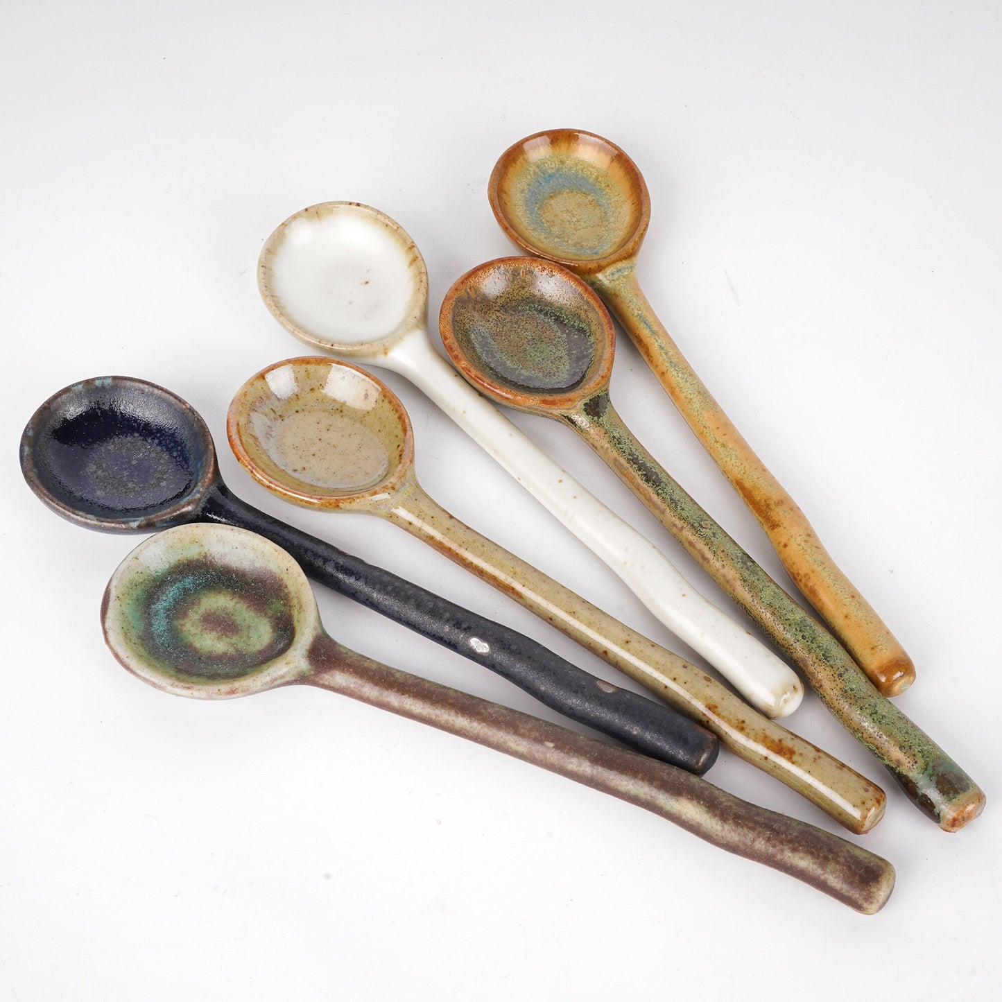 Small ceramic spoons --- coarse pottery spoon