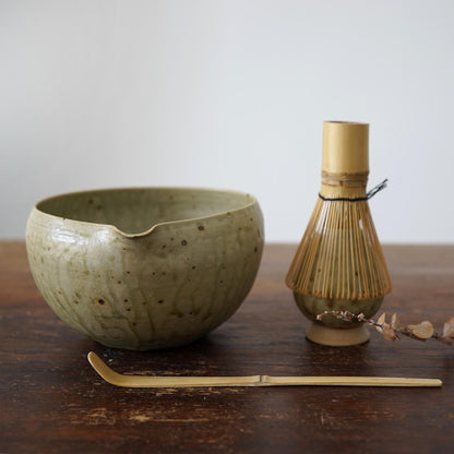 Pottery matcha bowl set