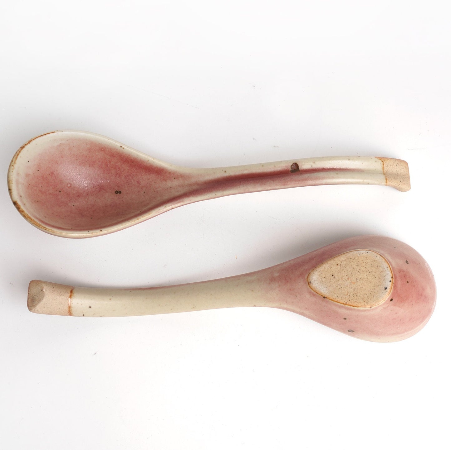 Red Ceramic Soup Spoons