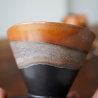 Black Ceramic Pour Over Coffee Server with Dripper