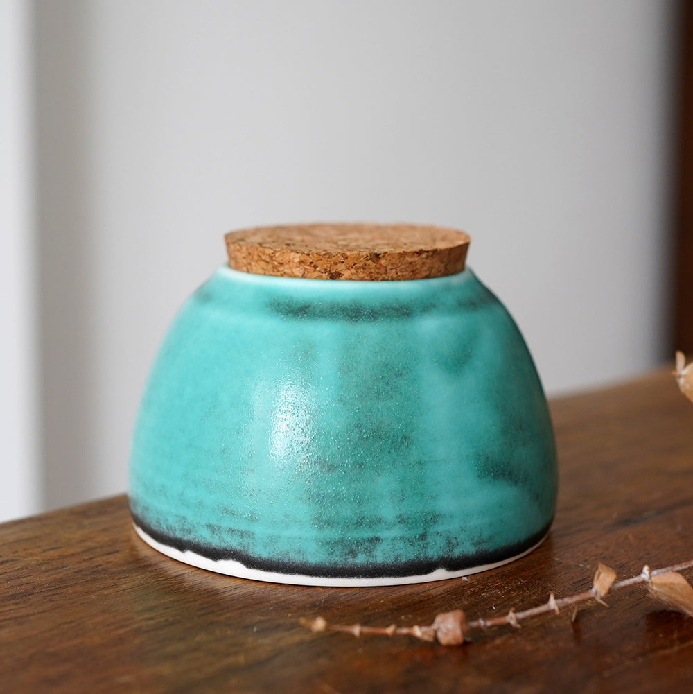 Ceramic Pet Memorial Urn with Cork Lid