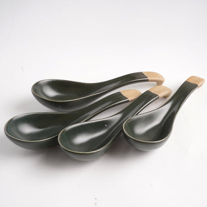 Dark Green Ramen Spoon