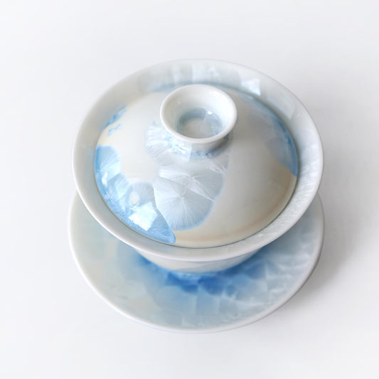 Blue and White Crystal Glaze Gaiwan set