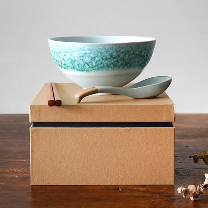 33Oz Ceramic Ramen Bowl with spoon
