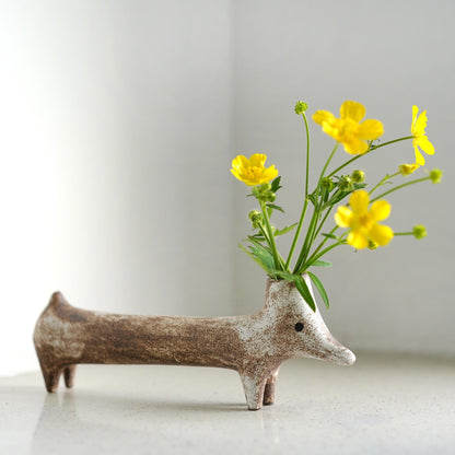 Handmade Dachshund Bud Vase