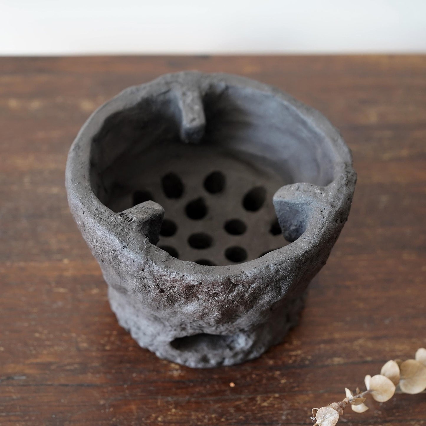 Rustic charcoal stove with Teapot